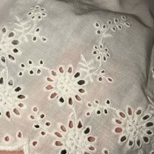 Embroidered Lace White Skirt